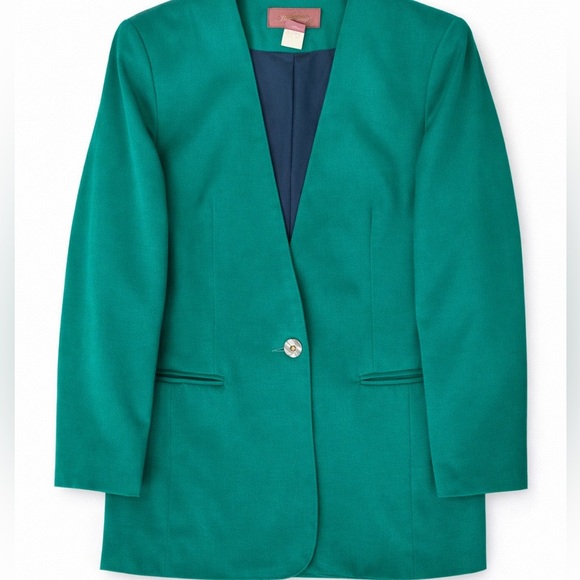 Worthington Jackets & Blazers - Worthington Emerald Green Petite Blazer 4P Collarless Work Office Career Jacket